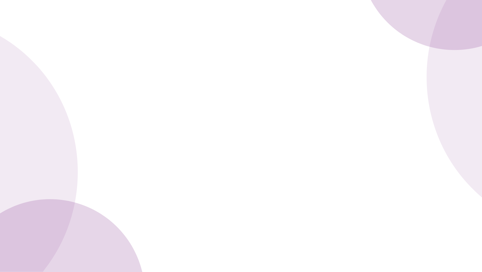 Abstraktes Design mit überlappenden durchscheinenden violetten Kreisen auf weißem Hintergrund.